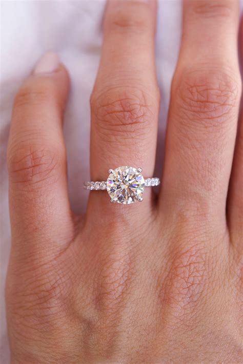 2.75ct Round Diamond Engagement Ring | Round diamond engagement rings, Diamond engagement rings ...
