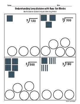 Division with base ten blocks by Jake Walter | TPT