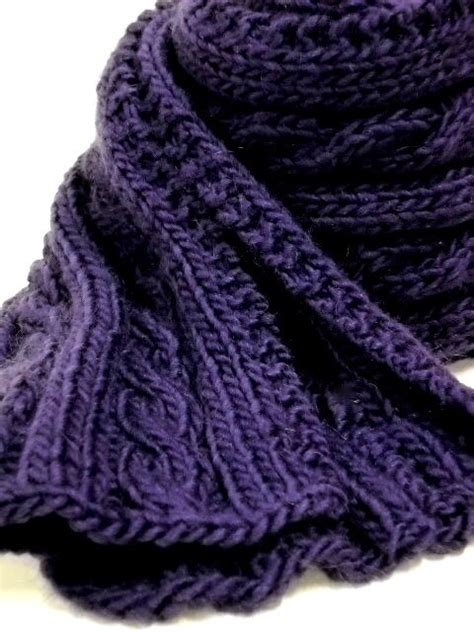 Cable Knit Scarf Luxurious Wool Scarf Gender Neutral by StitchKnit