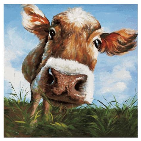 Hello Canvas Print - OUT OF STOCK UNTIL 06/21/2024 | Cow canvas, Animal canvas art, Cow painting