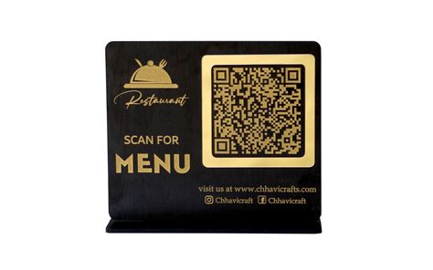 Buy Chhavi Craft QR Code menu stand wooden Menu Customizable QR Code Menu stand For Restaurants ...