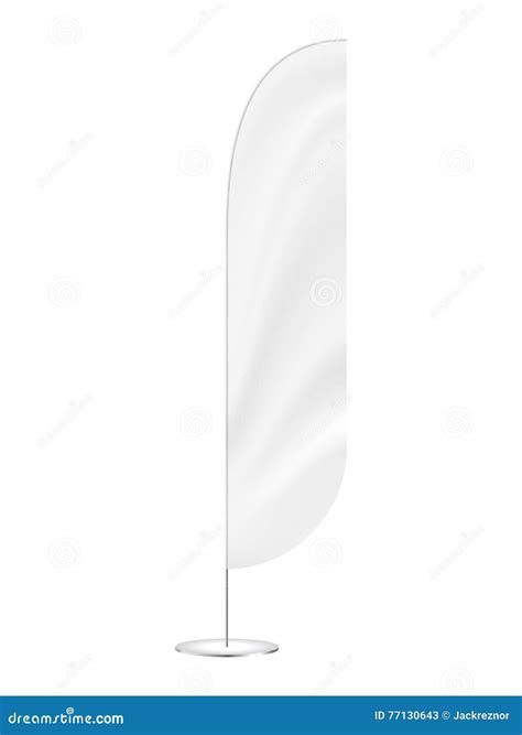 Beach Flag Mockup. White Blank Feather Banner Stock Vector - Illustration of message, light ...