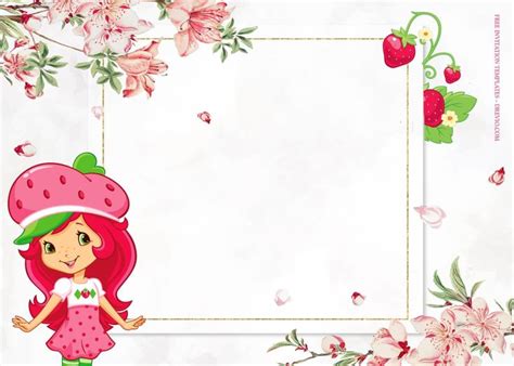 8+ Strawberry Shortcake With Sakura Blossom Birthday Invitation ...