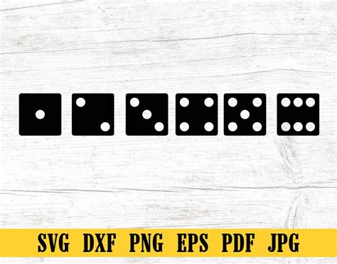 Six Sided Dice Faces, Dice SVG, Dice DXF, Dice PNG, Dice Clipart, Dice ...