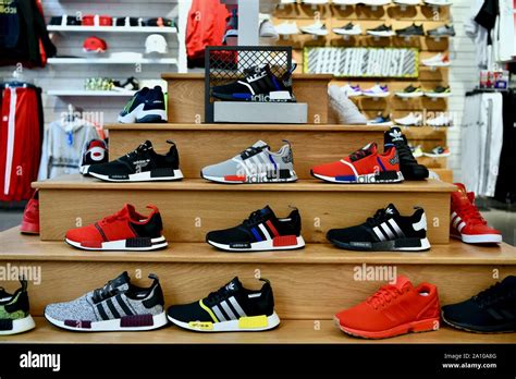 Adidas shoes in the flagship Adidas store in New York City, USA Stock ...