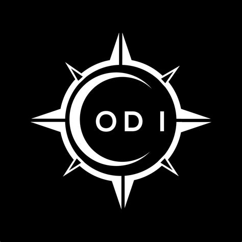 ODI abstract technology circle setting logo design on black background. ODI creative initials ...