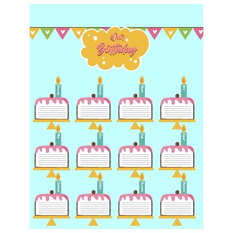 Birthday Chart For The Classroom Birthday Chart Classroom Birthday ...