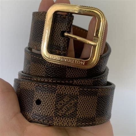 Louis Vuitton Women's Brown and Gold Belt | Depop