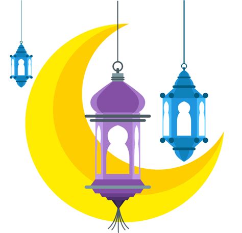 Eid Mubarak With Lamps | Download PNG Image