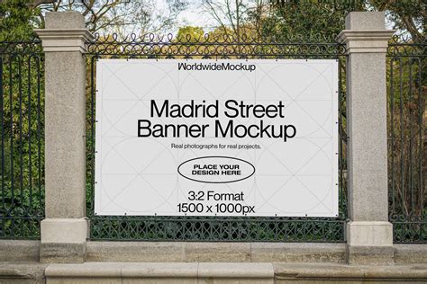 Madrid Street Banner Mockup – MasterBundles