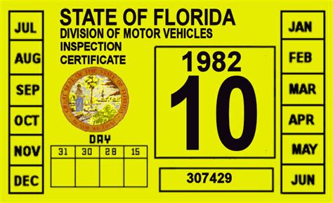 1982 Florida Inspection Sticker - $20.00 : Bob Hoyts Classic Inspection Stickers, Add a Final ...