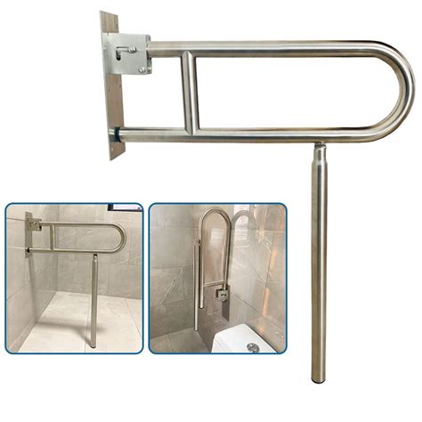 Flip Up Grab Bars for Bathroom Toilet Rails Handicap Grab Bars Shower Safety Hand Rails for ...