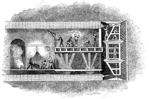 Construction of Thames Tunnel - Stock Image - C026/1988 - Science Photo Library