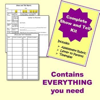 Complete Show and Tell Kit {Rubric to assess presentation skills included} Teaching Materials ...