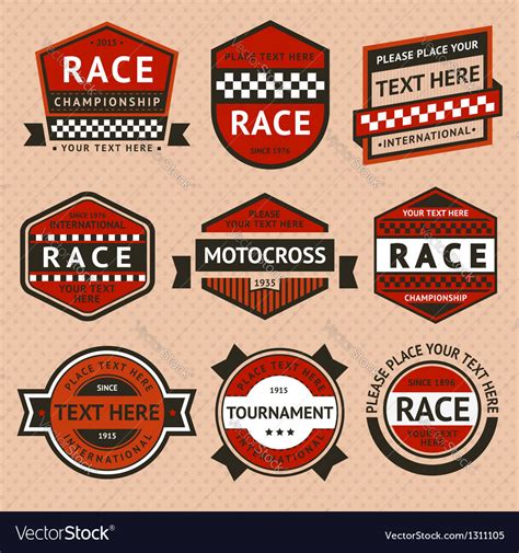 Racing badges set - vintage style Royalty Free Vector Image