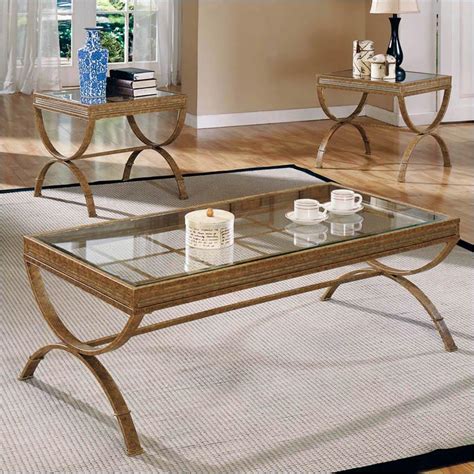 Gold Glass Top Coffee Table | Coffee Table Design Ideas