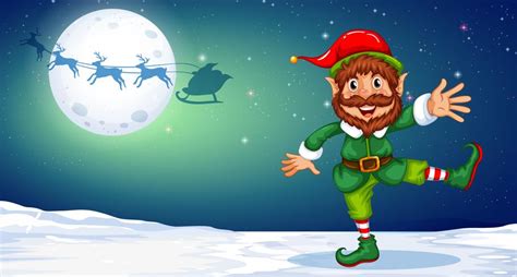 Christmas elf dancing in the snow 519845 Vector Art at Vecteezy