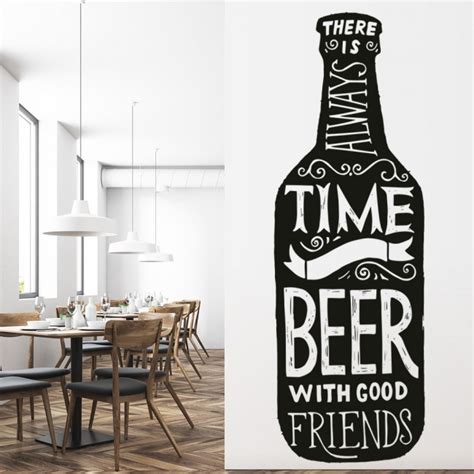 Beer And Friends Alcohol Quote Wall Sticker