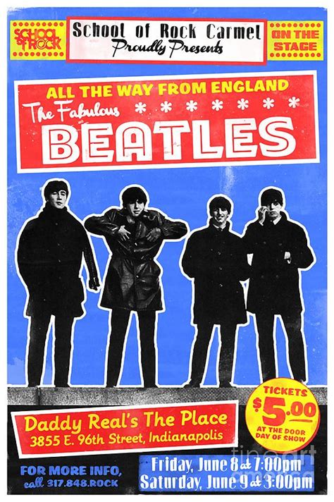 Beatles Concert Poster Mixed Media by Beatles - Fine Art America