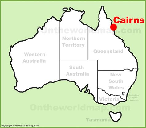 Cairns location on the Australia Map - Ontheworldmap.com