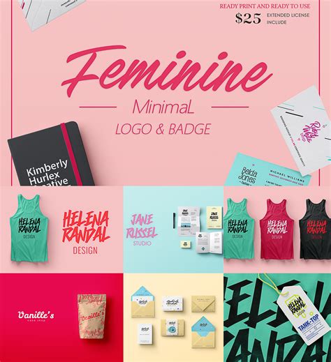 Minimal feminine logo collection | Free download