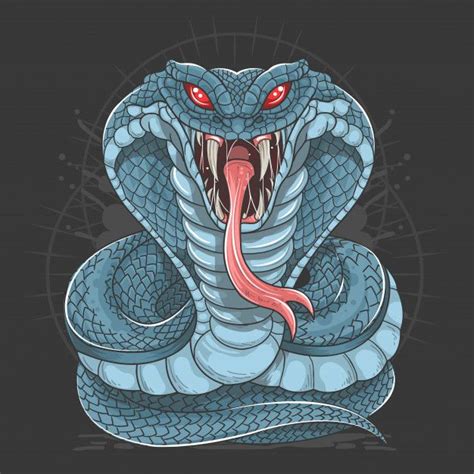 Premium Vector | Cobra snake wild beast vector | Змеиный арт, Эскизы животных, Лесные татуировки