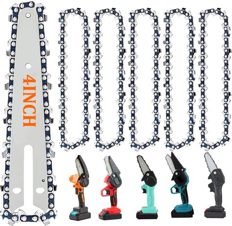 Mini Chainsaw Blade Chain Replacement: 6 Pack Saw Chain 4-Inch 1/4 ...