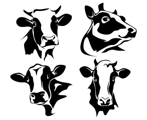 Cow, Cow head, Dairy cow, Milk cow, Silhouette,SVG,Graphics,Illustration,Vector,Logo,Digital ...