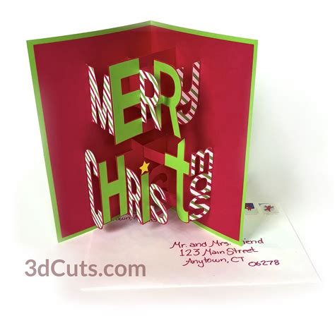 Merry Christmas Pop-up - Whimsy Font — 3DCuts.com