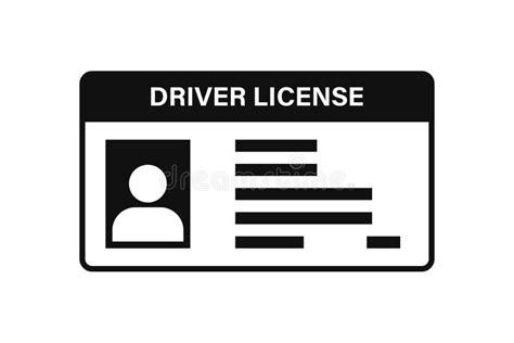 Driver License Icon Vector Isolated White Background. Drive Identity Photo Identification ...