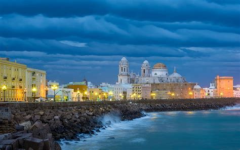 HD wallpaper: Spain, Murcia nature, evening, sky, clouds, Sea, stones ...