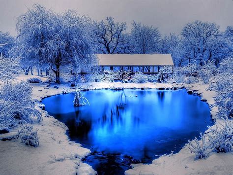 Winter blue lake-beautiful natural landscape Wallpaper Preview ...