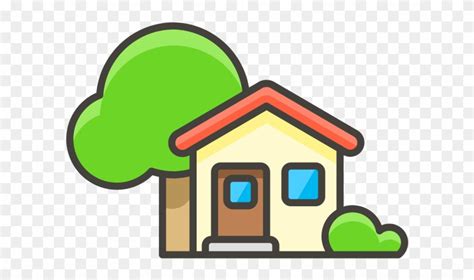 Download House With Garden Emoji Icon - House Tree Icon Png Clipart ...