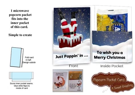 Printable Santa Just Poppin In Christmas Popcorn Card For Microwave Popcorn Packet - CUP1248145 ...