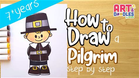 How to draw a PILGRIM boy easy | Art and doodle for kids - YouTube