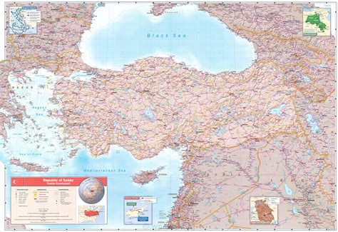 high resolution detailed road and political map of turkey - Map Pictures