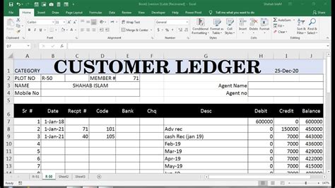 Ledger Excel Template