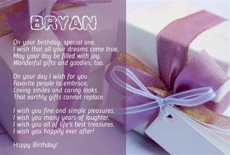 Birthday Poems for BRYAN.