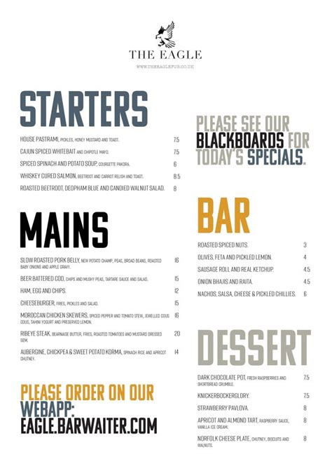 The Eagle Menu June 2020 ‹ The Eagle Pub Norwich