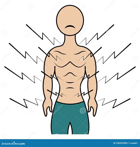 Muscle Pain. Color Vector Illustration. the Patient Has Pain All Over His Body. Isolated ...