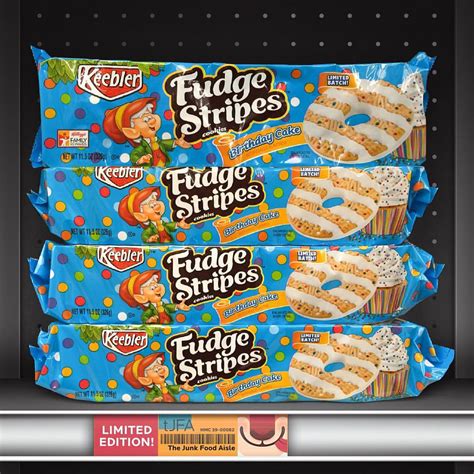 Keebler Birthday Cake Fudge Stripes Cookies - The Junk Food Aisle