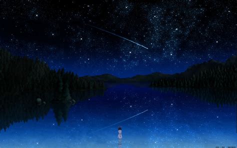 anime, Water, Nature, Anime Girls, Shooting Stars Wallpapers HD ...