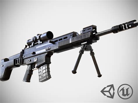 3D model FN SCAR - H SV - Sniper Rifle - Highly Detailed - PBR VR / AR ...