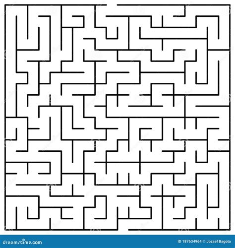 Original Black Labyrinth on White Background - Simple Illustration with a Maze Stock Vector ...