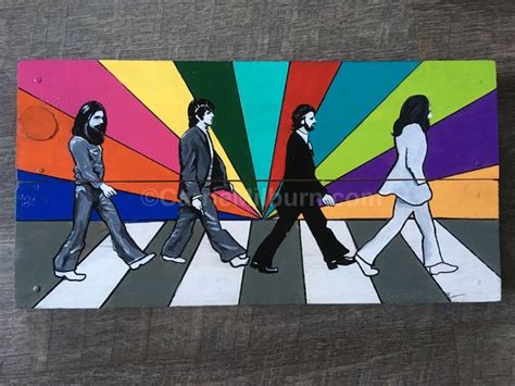 The Beatles Abbey Road Painting on Wood | Beatles artwork, Beatles art, Road painting