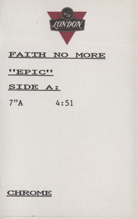 Faith No More – Epic (1990, Cassette) - Discogs