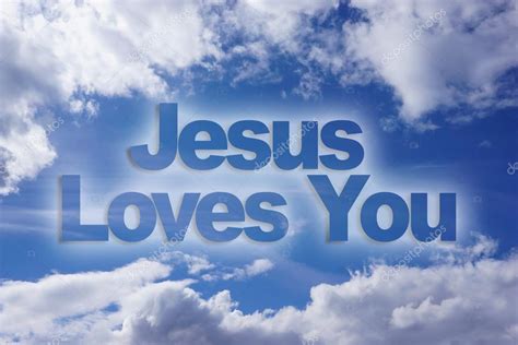 Jesus loves you on sky background Stock Photo by ©sukanda 114625028