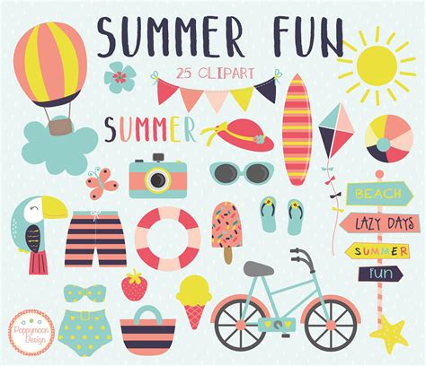 Summer Fun Beach Digital Printable Clipart - Etsy