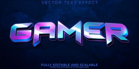 Free Vector | Gamer text effect editable game and esport text style