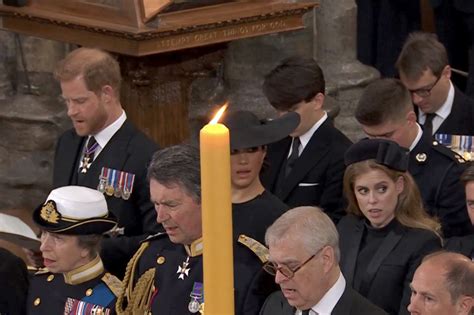 Harry, Meghan seated away from William, Kate at funeral